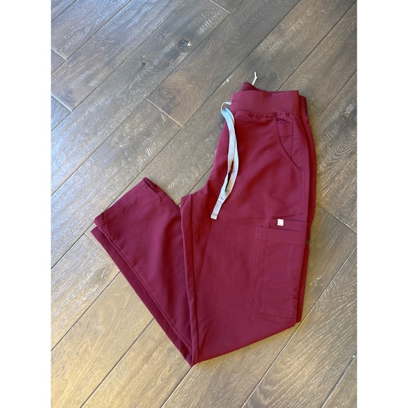 Figs Pants - Figs Technical Collection Women's Scrub Pants Burgundy Drawstring Medical